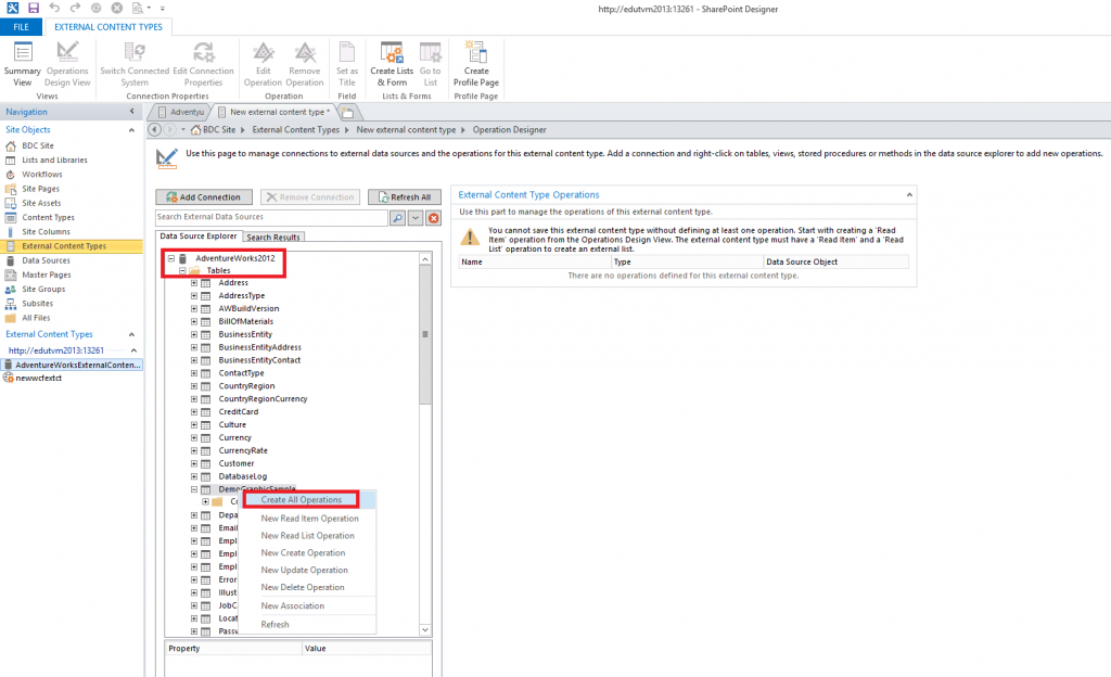 Create All Operations SharePoint