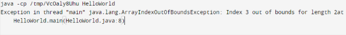 Output - ArrayIndexOutOfBoundsException error